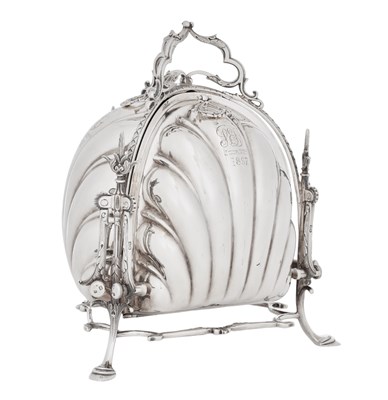 Lot A Victorian Silver Triple Biscuit-Server