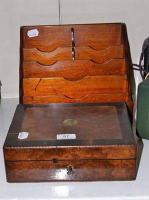 Lot 87 - A mahogany stationery box and a Mappin and Webb box