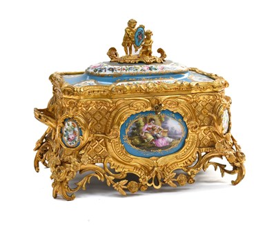Lot A French Gilt-Metal-Mounted Sèvres-Style...