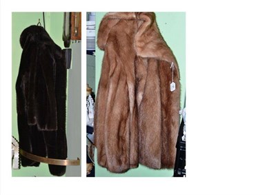 Lot 97 - Blonde mink jacket and dark faux fur coat (2)