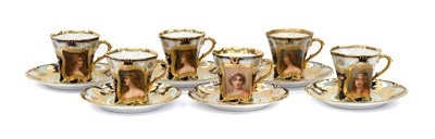 Lot 84 - A Set of Six Vienna Style Porcelain Cups and...