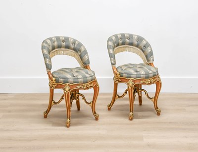 Lot 77 - A Pair of French Walnut and Parcel-Gilt Tub...