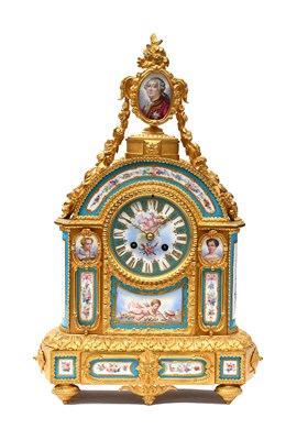 Lot 67 - A French Bronze Ormolu Porcelain Striking...