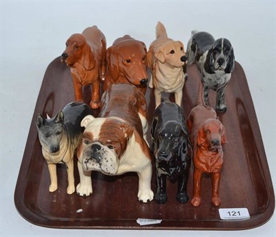 Lot 121 - Eight assorted mid-size Beswick dogs