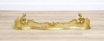 Lot 26 - A French Art Nouveau Gilt-Brass Fire Fender,...