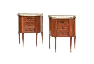 Lot 9 - A Pair of Louis XVI-Style Mahogany Petit...