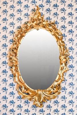 Lot 25 - A French Carved Giltwood Rococo-Style Oval...