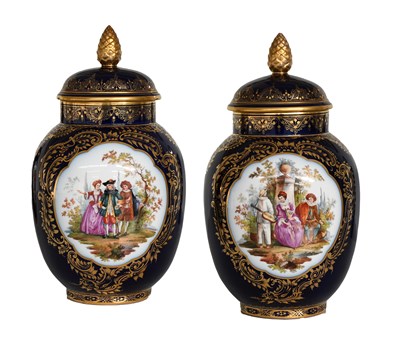 Lot A Pair of Vienna Style Porcelain Vases and...