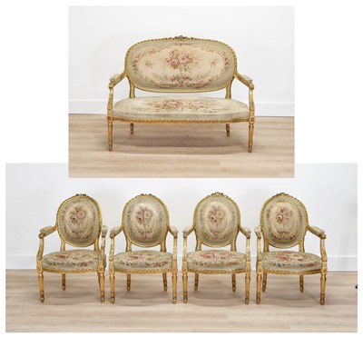 Lot 44 - A French Louis XVI-Style Carved Giltwood...