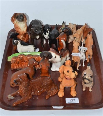 Lot 127 - Twenty one assorted small Beswick dog figures