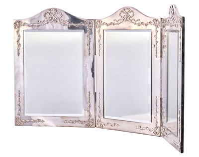 Lot An Edward VII Silver-Mounted Triptych Dressing-Table Mirror