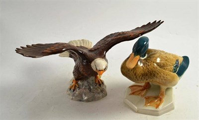 Lot 132 - A Beswick bald eagle 1018 and a duck 817 (2)