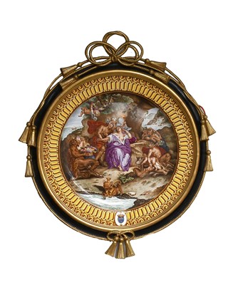 Lot A Minton Framed Pottery Plaque, circa 1870,...