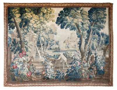 Lot A Louis XV Aubusson Verdure Tapestry...