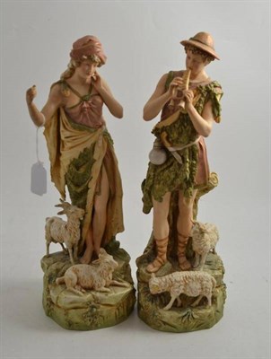 Lot 140 - A pair of Royal Dux figures shepherd and shepherdess (a.f.)
