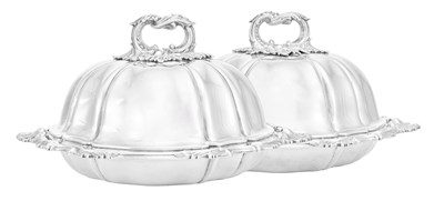 Lot A Pair of Victorian Silver Entrée-Dishes, Covers and Handles