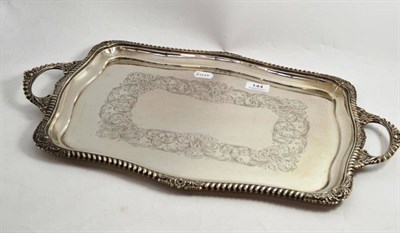 Lot 144 - Silver two handled tea tray, Birmingham 1934 makers mark WM
