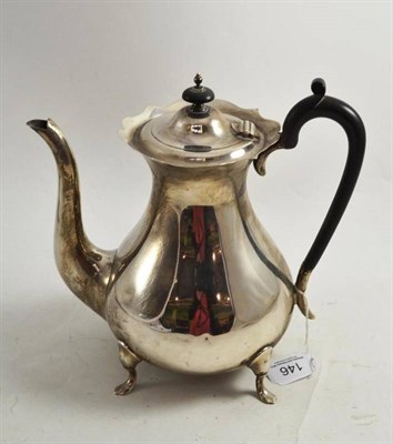 Lot 146 - Walker and Hall silver coffee pot, Sheffield 1910