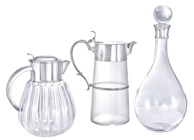 Lot 180 - An Elizabeth II Silver-Mounted Oversized Glass Decanter