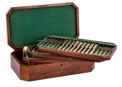 Lot A Cased Set of Victorian Silver-Gilt Dessert-Service