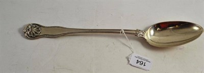 Lot 164 - Georgian silver basting spoon, London makers mark WT