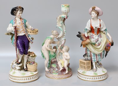 Lot 58 - A Pair of Naples Porcelain Figures, early 20th...