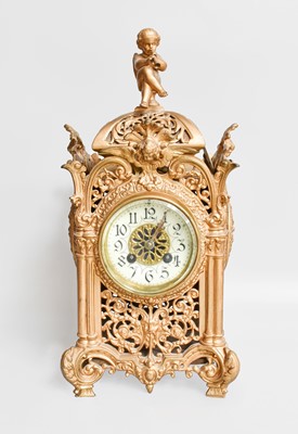 Lot 34 - A French Gilt Metal Striking Mantel Clock,...