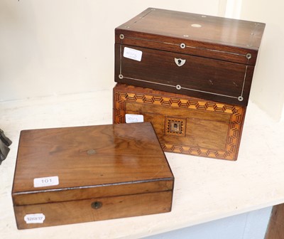 Lot 101 - A Victorian Mahogany Sewing Box, together with...