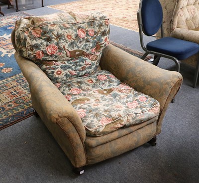 Lot 1302 - A Victorian Upholstered Armchair, feather...