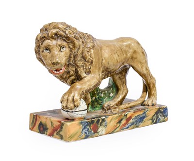 Lot 547 - A Pearlware Figure of a Medici Lion, circa...