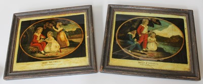 Lot 47 - A pair of George III hand coloured reverse...