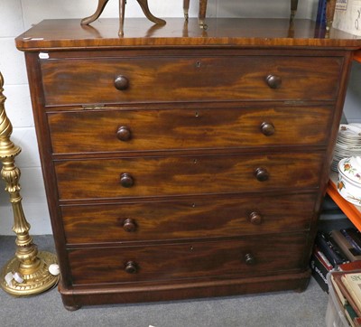 Lot 1149 - A Victorian Mahogany Five Height Chest of...