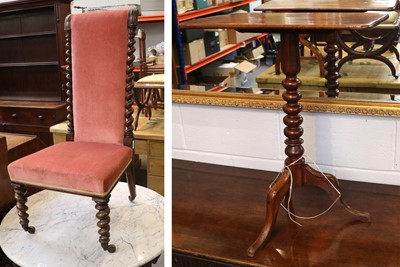 Lot 1335 - A Victorian Rosewood Prie Dieu Chair,...