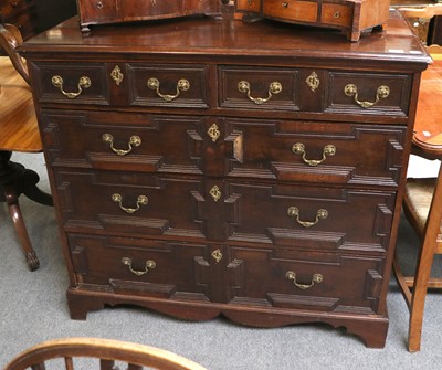 Lot 1166 - A Part 17th Century Style Oak Geometric...