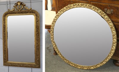 Lot 1143 - A Gilt Framed Arched Rectangular Hanging...