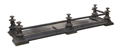 Lot 1347 - An Iron Fire Curb, external 143cm by 42cm,...