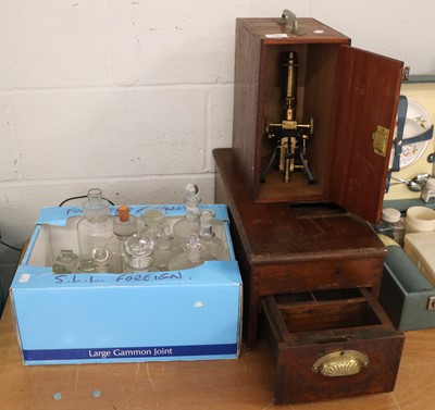 Lot 180 - An Early 20th Century Brass Microscope, in...