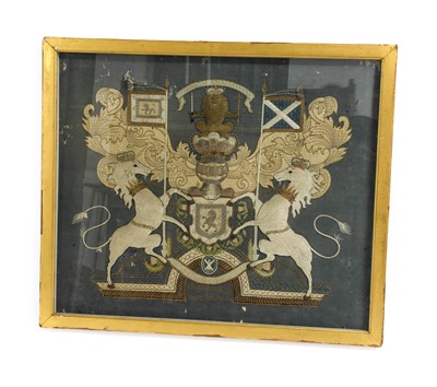 Lot 2265 - 19th Century Embroidered Ancient Royal Arms of...