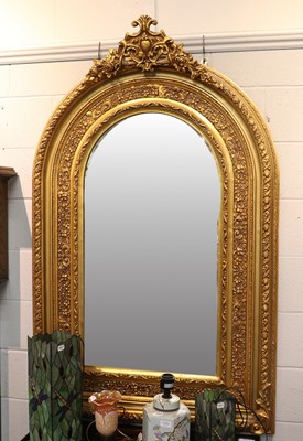 Lot 1254 - A Large Reproduction Arched Top Gilt Framed...