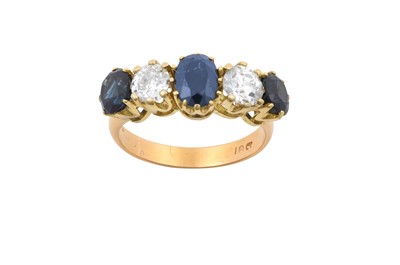 Lot 2210 - A Sapphire and Diamond Five Stone Ring three...