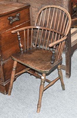 Lot 1318 - A 19th Century Ash and Elm Windsor Chair, with...