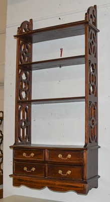 Lot 1296 - A Reproduction Mahogany Four Tier Hanging...