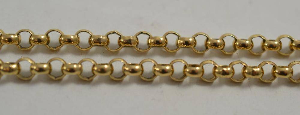Lot 211 - A 9ct gold belcher link chain