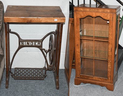 Lot 1299 - A Modern Display Cabinet, with figured walnut...