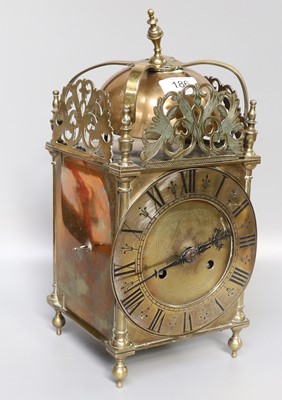 Lot 186 - A Brass Lantern Form Striking Mantel Clock,...