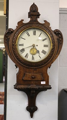 Lot 1248 - A Victorian Oak Wall Timepiece, circa 1880,...