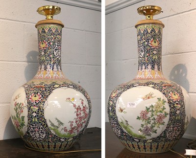 Lot 1250 - A Large Pair of Chinese Porcelain Bottle Vases,...