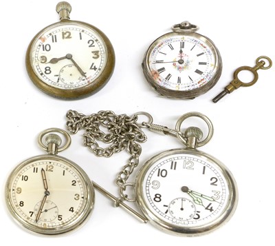 Lot 178 - Three British Military Pocket Watches, each...