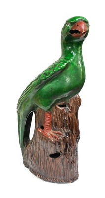 Lot 160 - A Chinese Porcelain Large Model of a Parrot,...