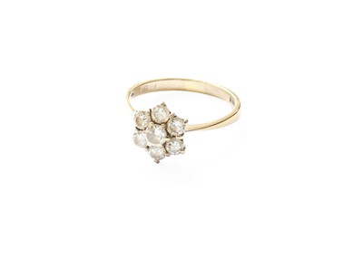 Lot 432 - An 18 Carat White Gold Diamond Cluster Ring,...